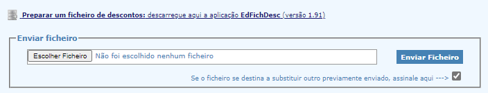 Imagem enviar ficheiro de desconto